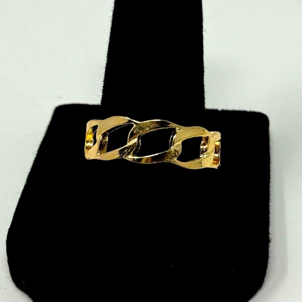 Stackable Chain Link Gold Tone Ring NEW - Picture 2 of 7